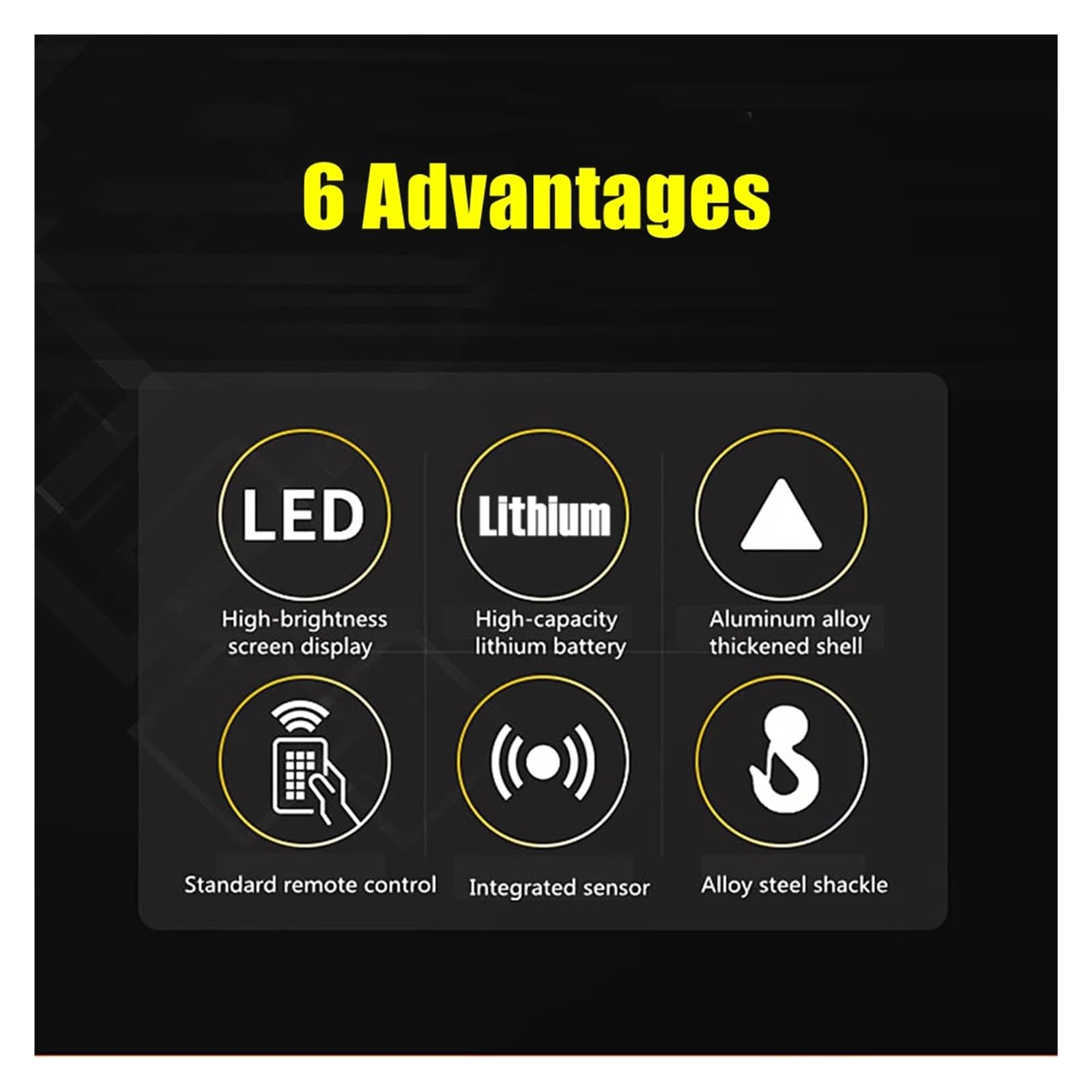 Bilancia digitale wireless sospesa da 1T, 2T, 3T, 5T, bilancia for gru con telecomando a LED ricaricabile e visione diretta, guscio in lega di alluminio Funzione potente(2000KG)