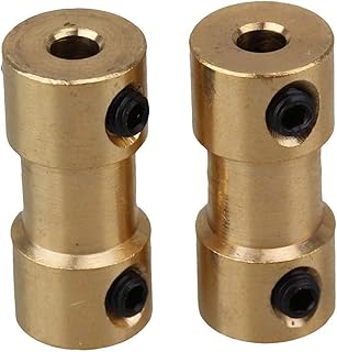 ZHENGGF-CPL Coupler Golden Brass Rigid Shaft Coupling Coupler for Motor Transmission Connector with Screws Wrench (Inner Diameter : 3.17mm 5mm)