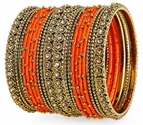 Image of NMII Get your traditions Valentine Gift for Girls & Women Silk Thread Bangle Set With Zircon For Womne & Girls