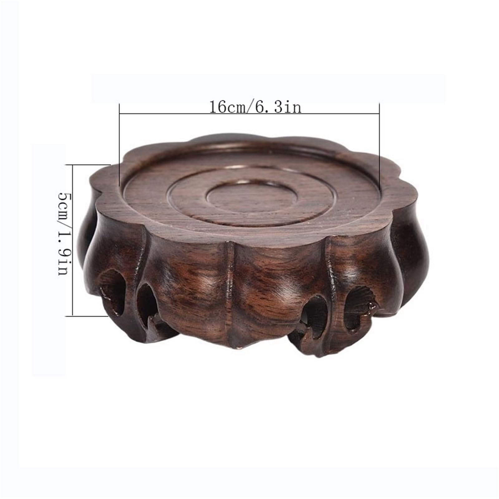 Patio Garden Holder Cokół Retro Rzeźbiony stojak na wazony, bonsai i zestawy do herbaty z drewnianą podstawą(średni)