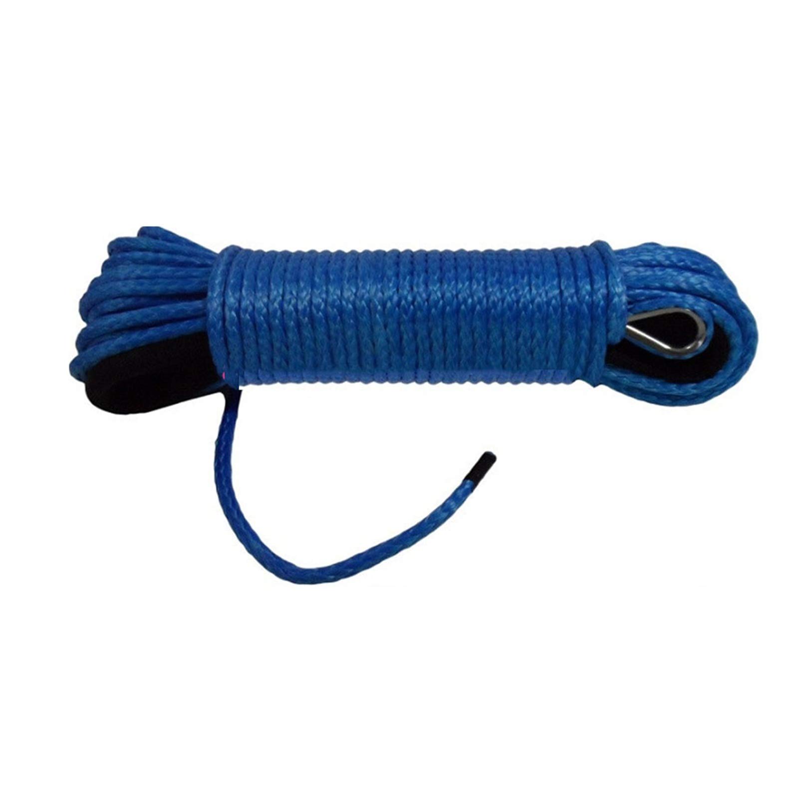 Winch Rope, Blue 6mm*30m ATV Winch Line with 4500lbs Aluminium Hawse Fairlead,Synthetic Winch Rope Cable,ATV Winch Cable,Towing Rope