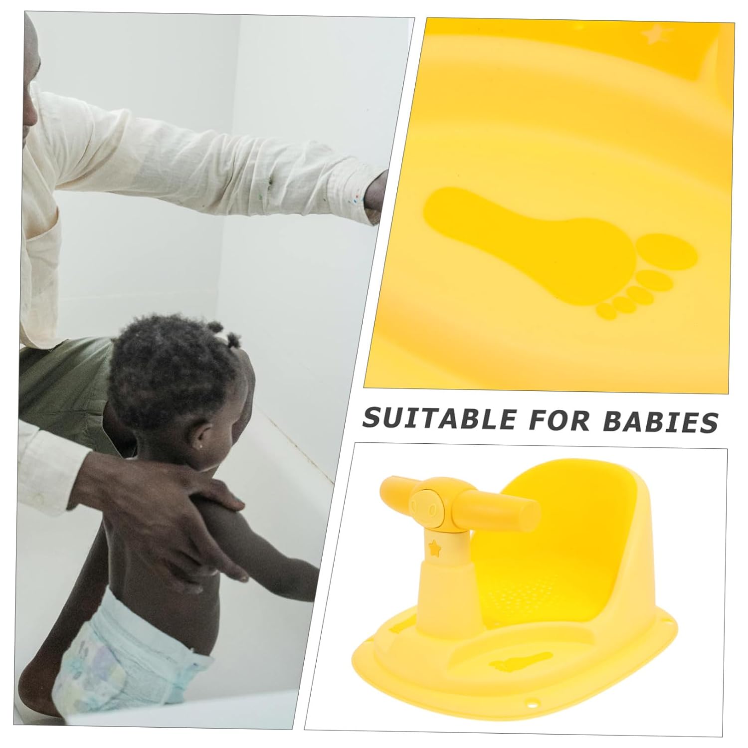 Ergonomic Bath Seat for Non-Slip Stable Shower Chair for Newborns and Versatile Comfortable Bathtub Support for Safe Bath
