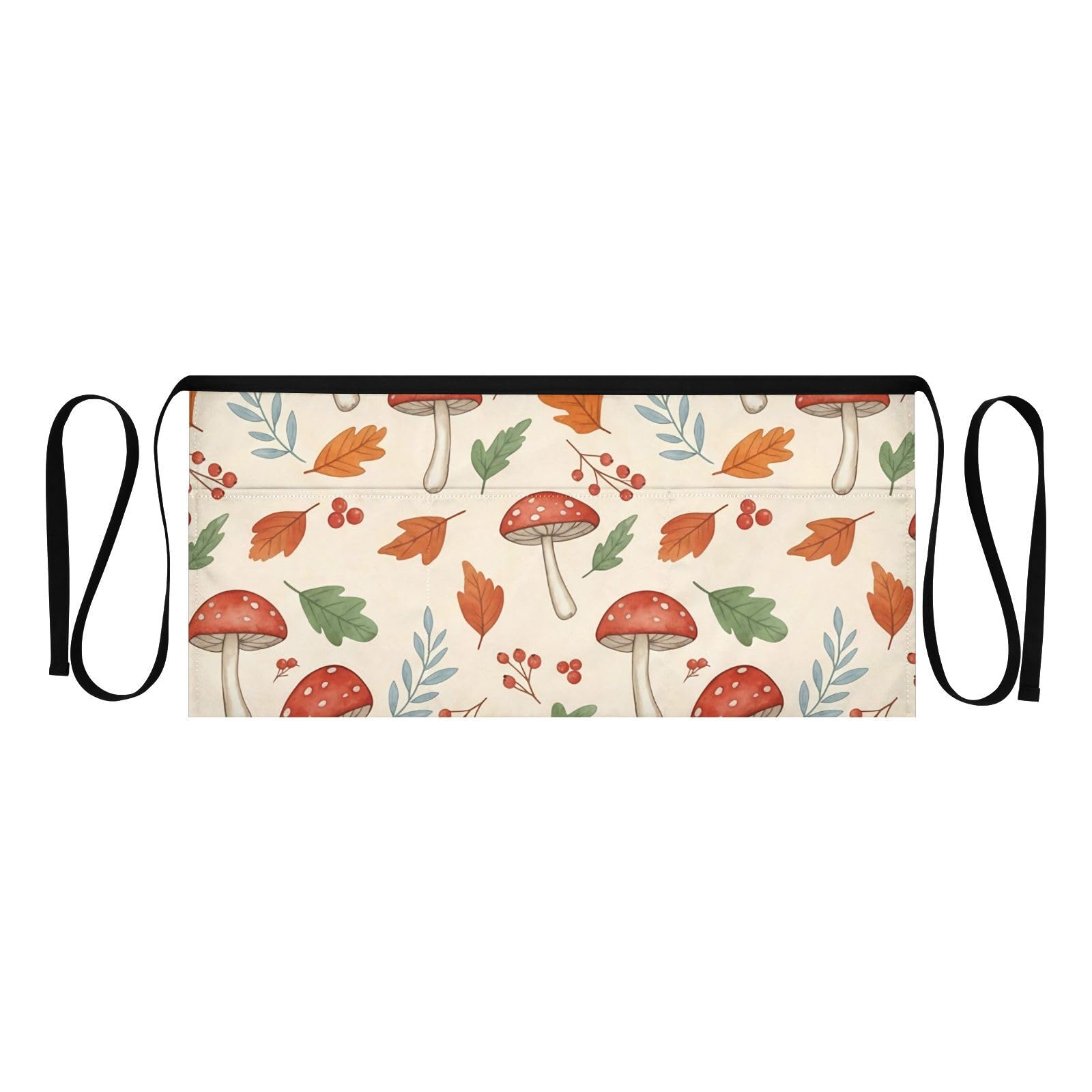 Mushroom Waist Apron with 3 Pockets Half Apron for Servers& Waiters by Wajiw – 25.2 x 11.8 in, Polyester, A131, Model G517617084p1023c1088s2479