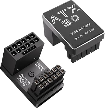 12VHPWR 180 Degree Angled Adapter Aluminum ATX 3.0 16 Pin GPU Power Connector 600W Pcie5.0 Power Adapter for 12+4pin RTX 3090Ti 4070Ti 4080 4090 Graphic Card GPU Type A