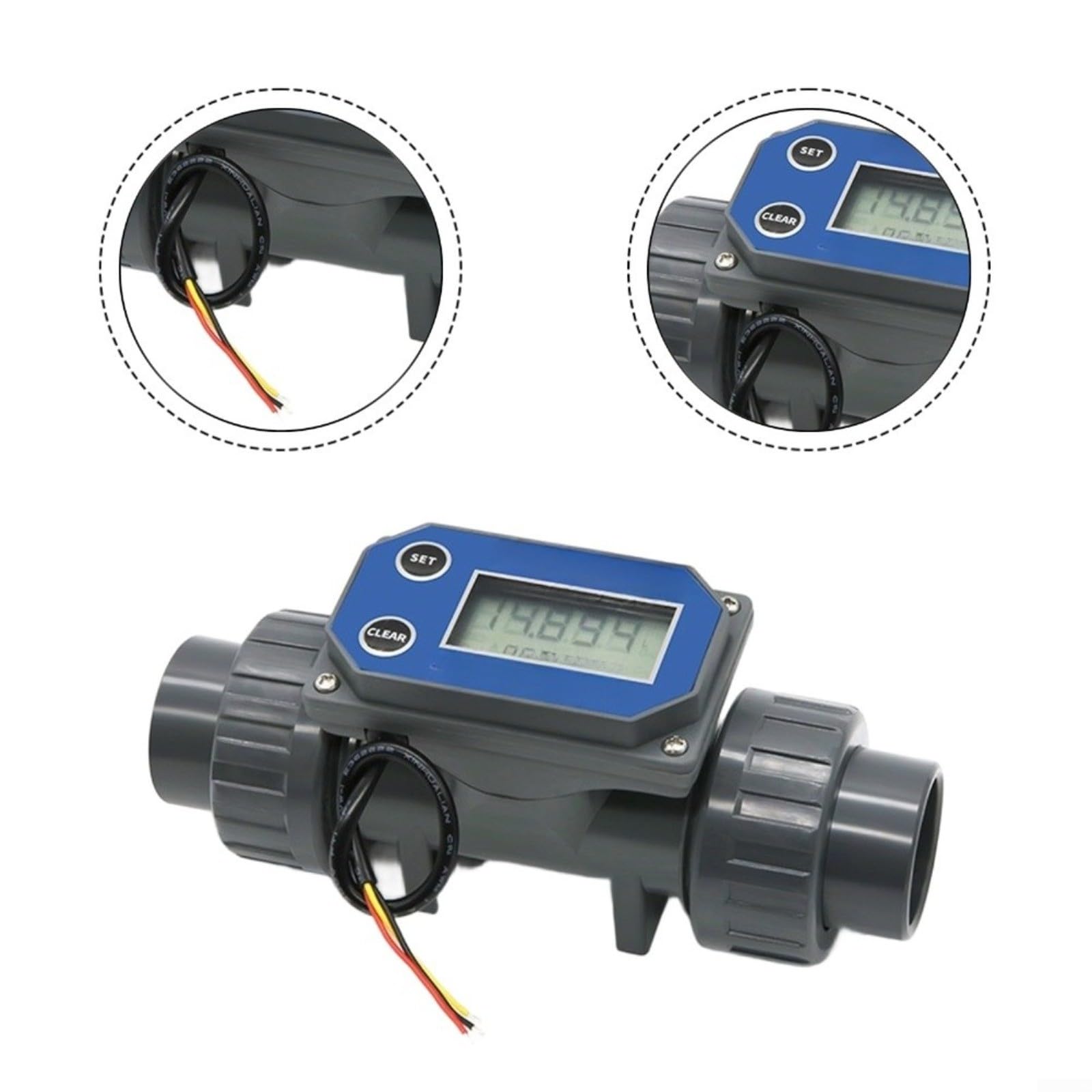 Misuratore di portata dell'acqua di DN25 Digital, sensore della turbina 20-280L/min con il LCD per l'irrigazione dell'azienda agricola ed i sistemi industriali (con il filo)
