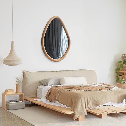 Miniatura 4 de Espejo de pared irregular, espejo asimétrico, espejo de tocador único, espejo de baño moderno negro de 22 x 30 pulgadas para baño, sala de estar,