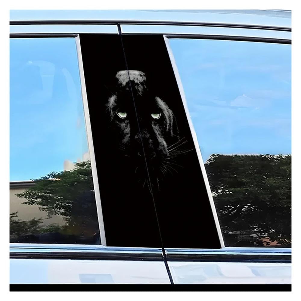 Decorative Items 2 Pieces of Car Door Post Decals Black Panther Polyethylene Protective Film