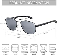 Vista 3 de ZENOTTIC Gafas de sol polarizadas de madera de aviador para hombre, 100% protección UV, pesca, conducción, golf