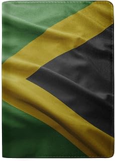 Custodia per passaporto in pelle con bandiera della Giamaica