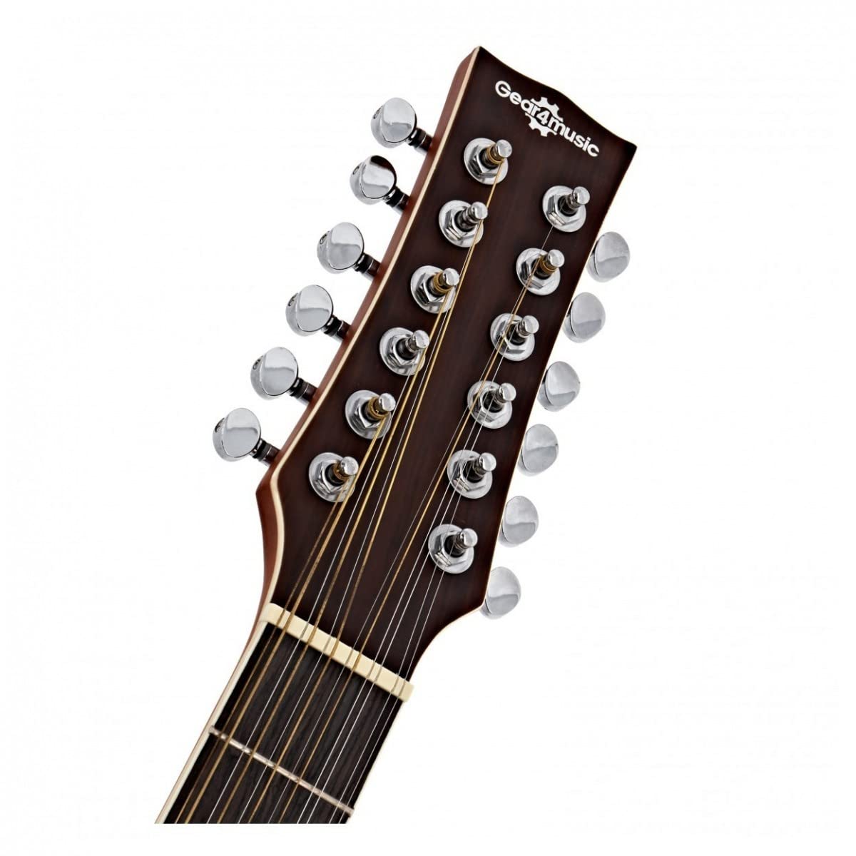 Gear4music Guitare électro-acoustique 12 cordes avec dos rond