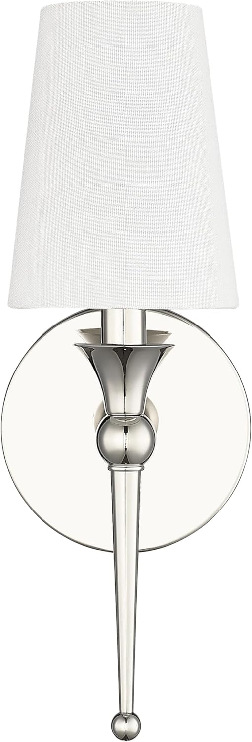 ML Lighting 17101-PN 1-Light Wall Sconce in Polished Nickel Finish