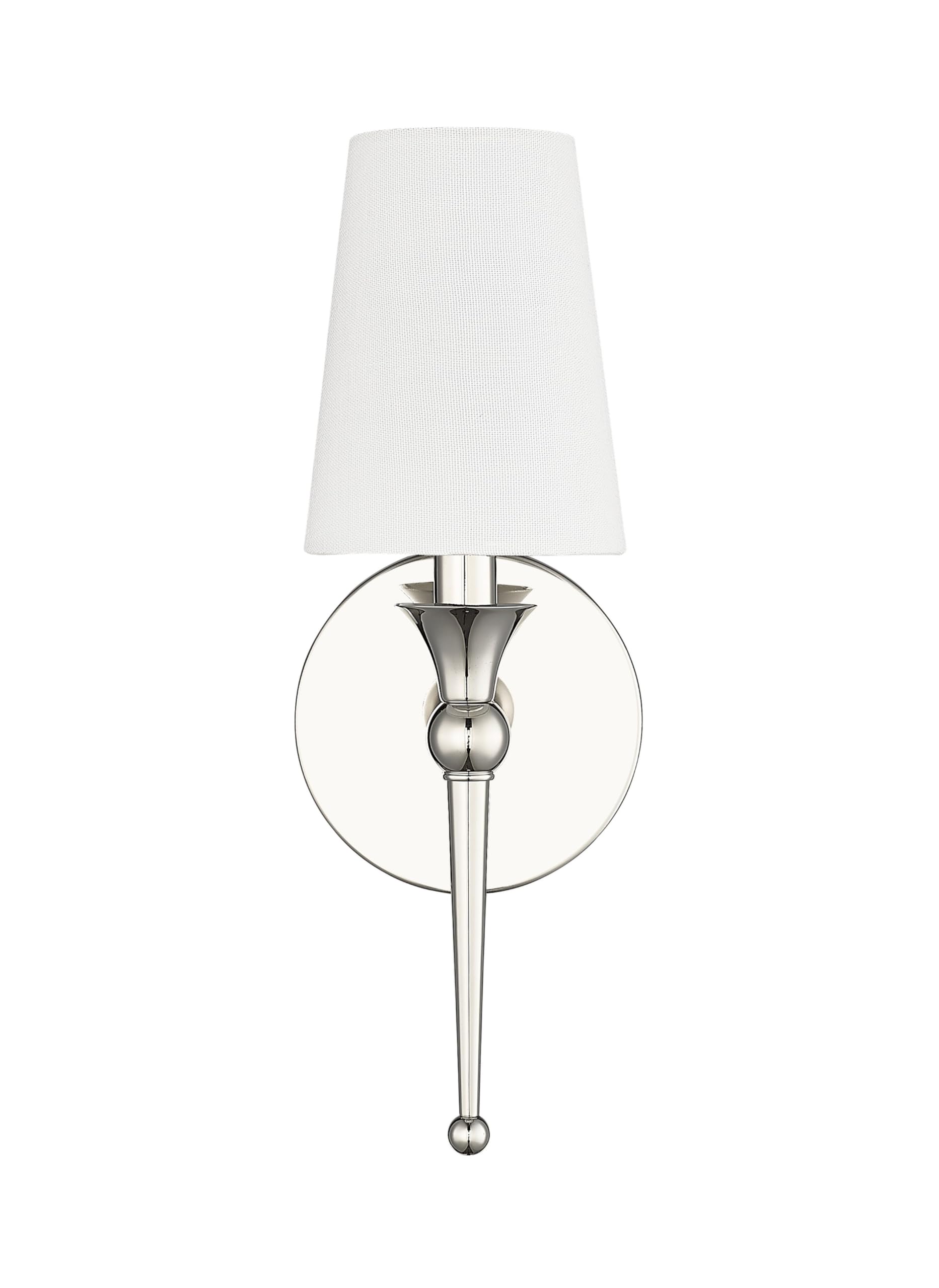 Photo 1 of ML Lighting 17101-PN 1-Light Wall Sconce in Polished Nickel Finish