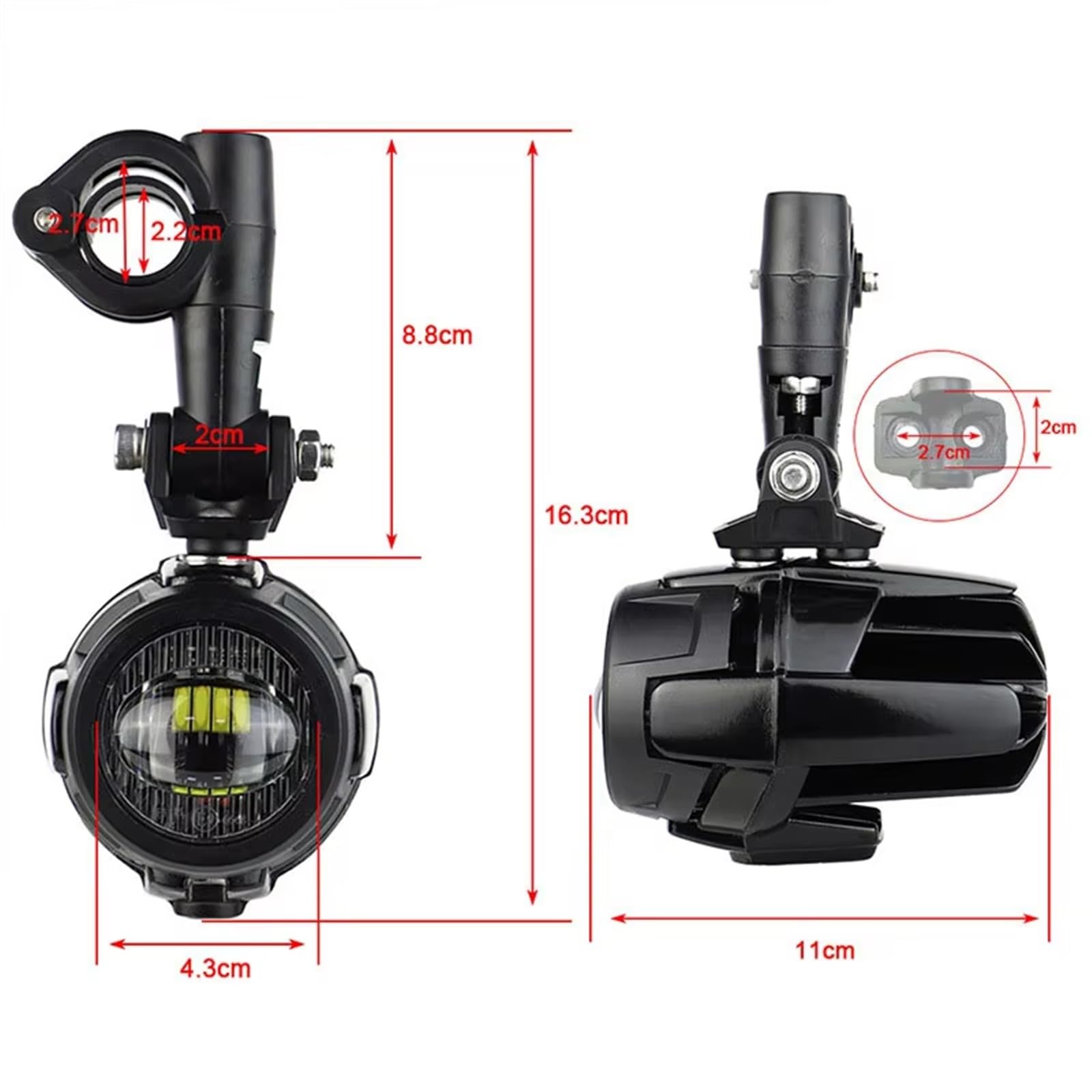 Faro Moto Faro Delantero LED Motocicleta Superbrillante Coche Luz Antiniebla Faros Delanteras(Only Light)
