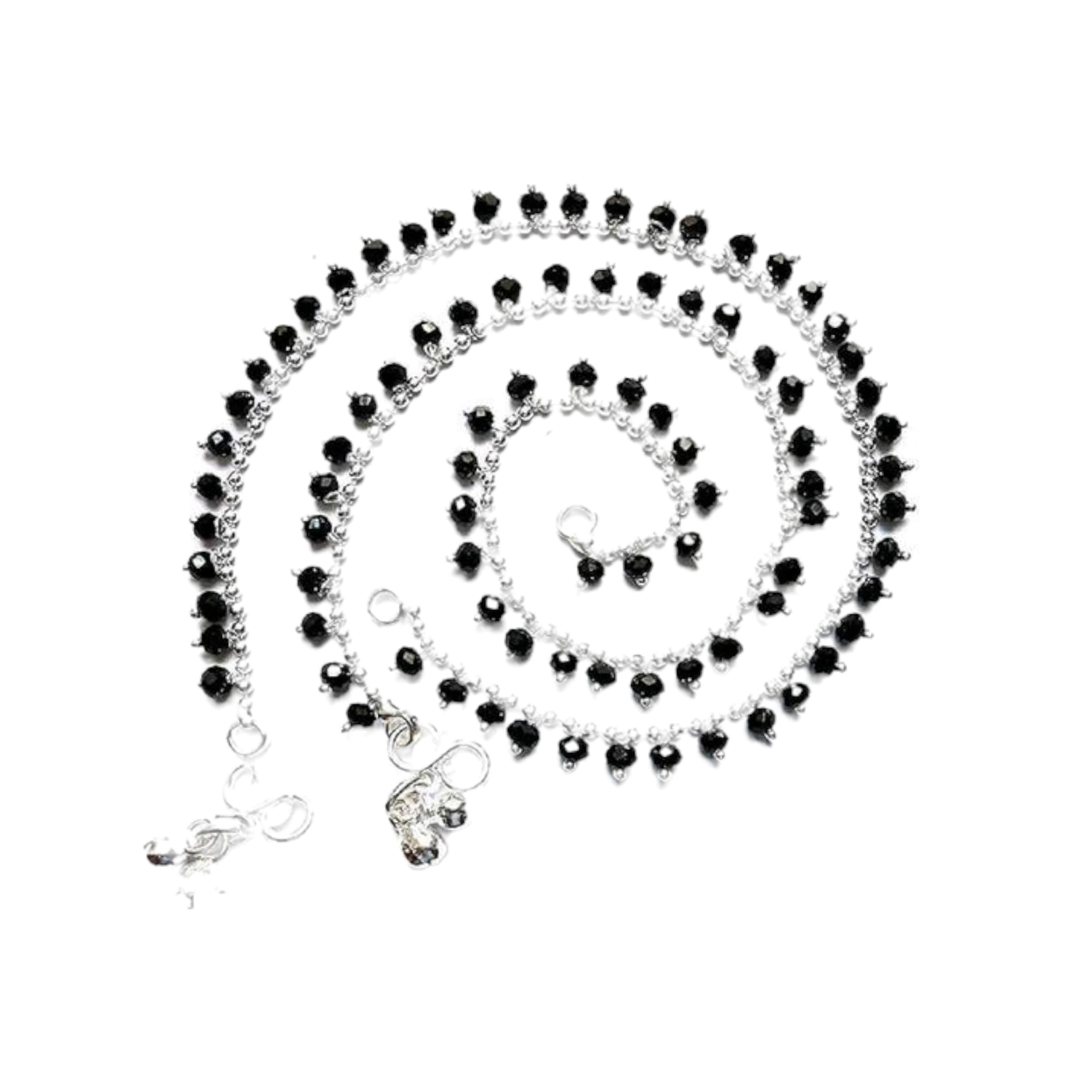 Latest Trends Black Beaded Anklet Payal For Girls & Women