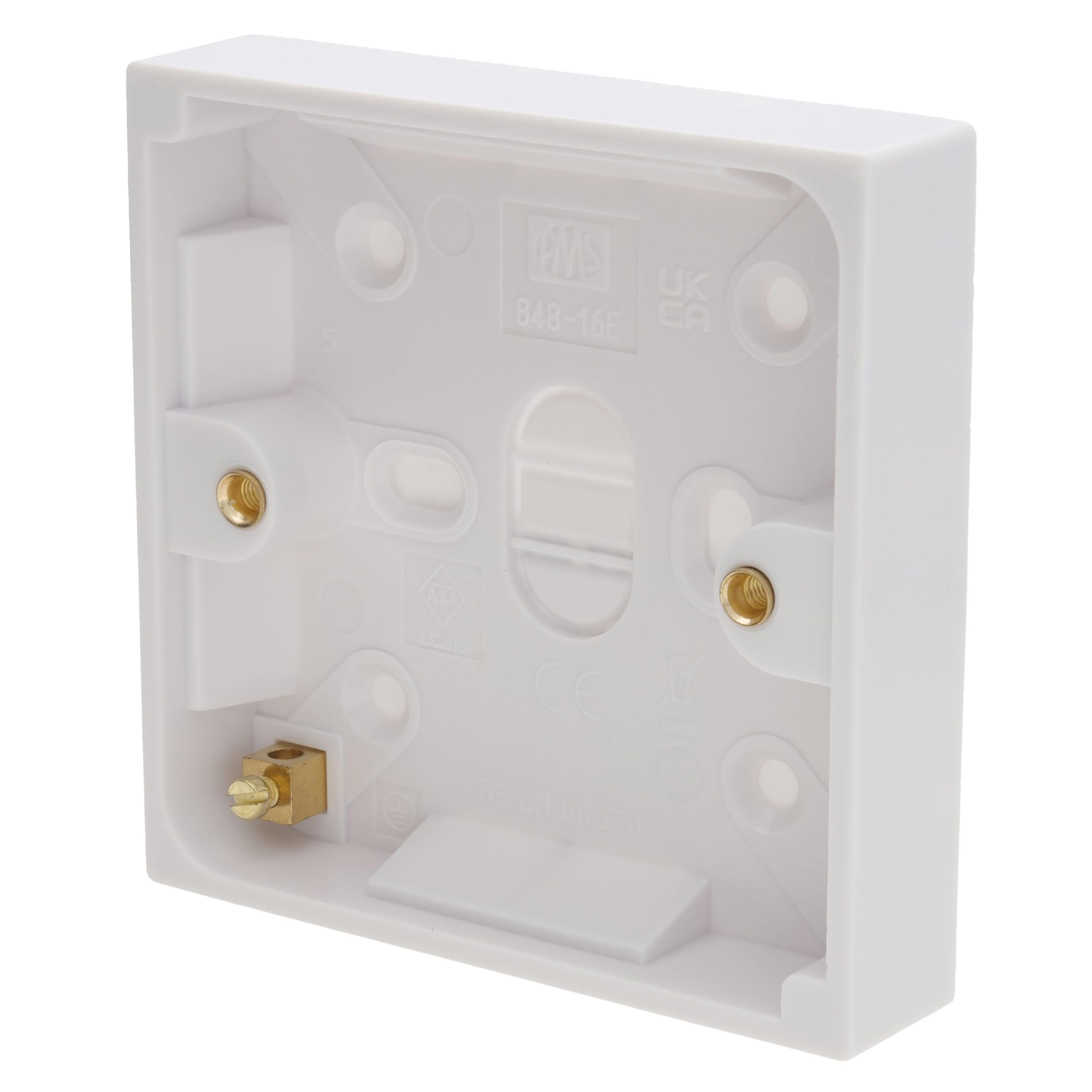 Surface Mount Back Box/Pattress Box 1 Gang 16mm 1G Slim Single Gang Thin White