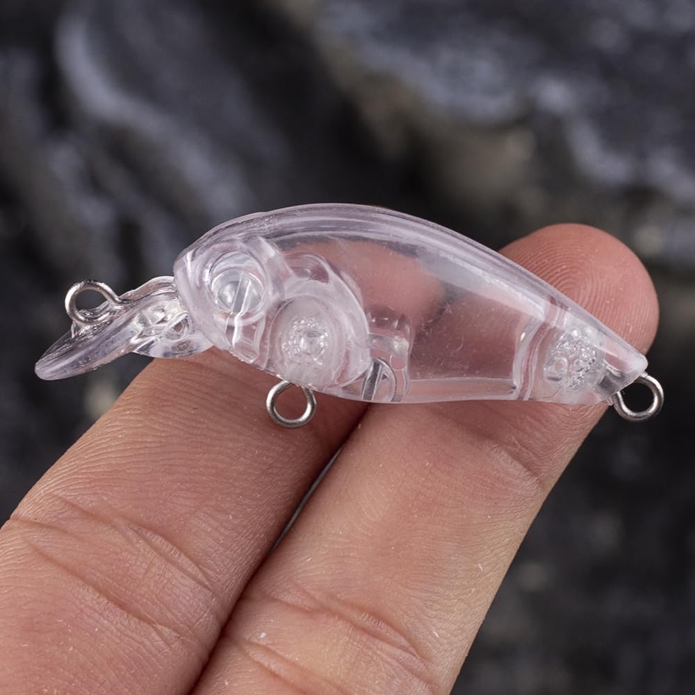 Señuelo De Pesca Pequeño De 4,5 Cm Y 2,7 ​​g, For Lubina, Perca, Lucio, Cebo Duro Transparente, Flotante, 100 Unidades, Sin Pintar