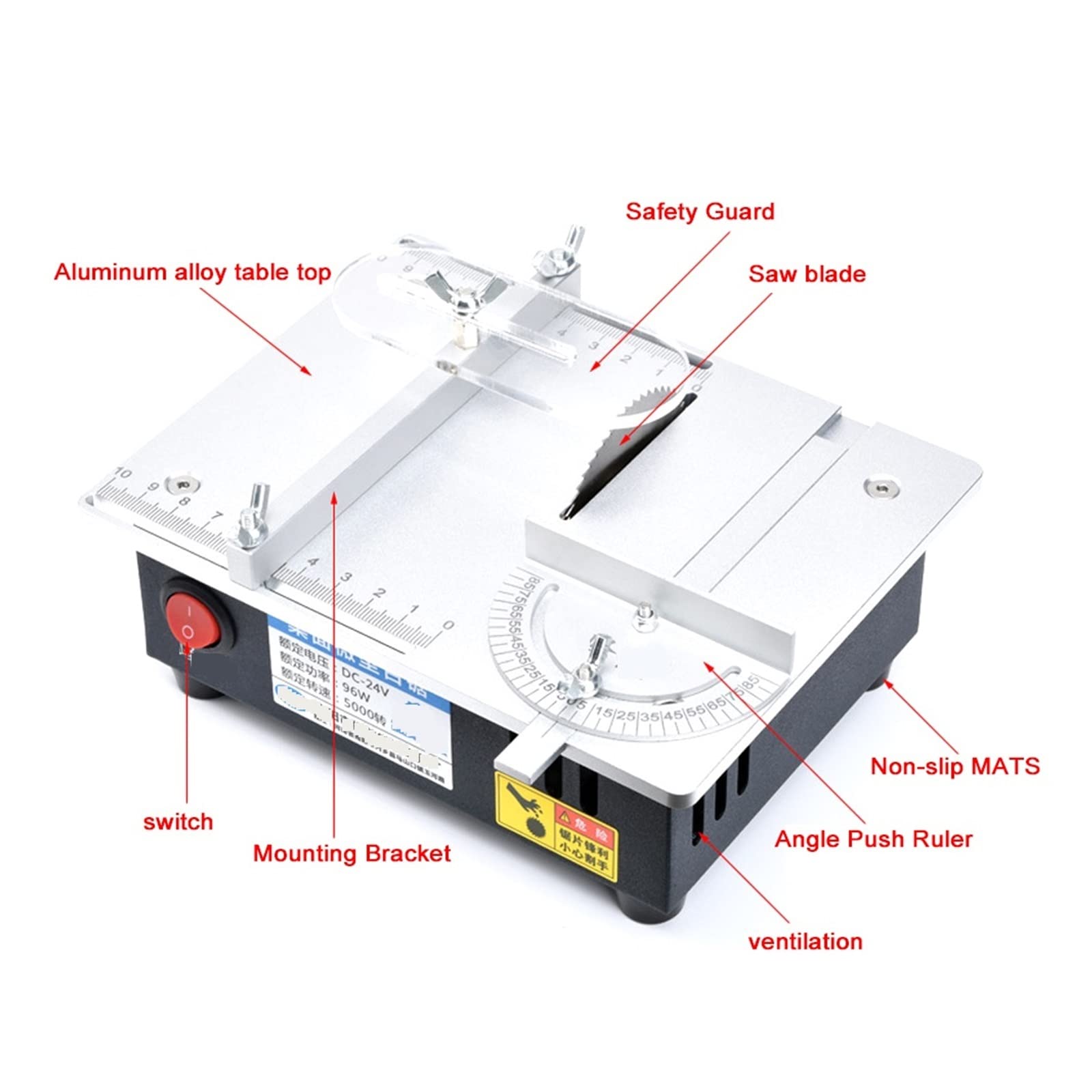Mini wielofunkcyjna piła stołowa elektryczne piły stołowe małe gospodarstwo domowe DIY narzędzie tnące do obróbki drewna tokarka stołowa Efektywność(S-2 Set)
