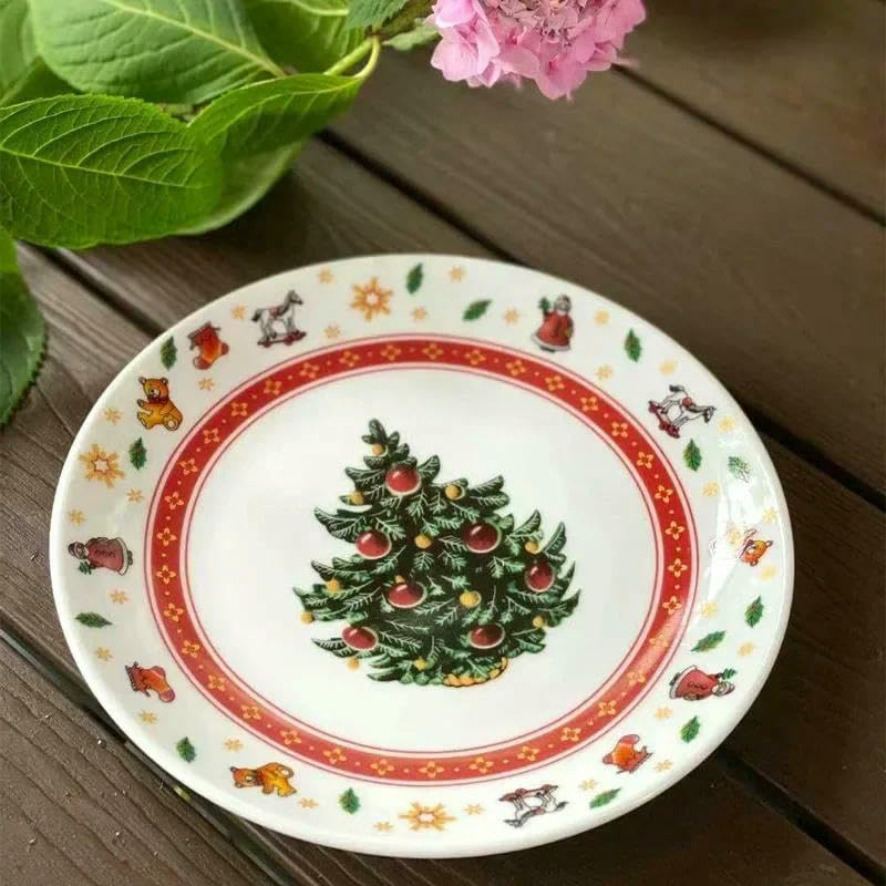 Weihnachtsteller-Set aus Keramik mit hoher Temperatur, Weihnachtsbaum, westlicher Speiseteller, schöne Kaffeetasse, Schüssel, reichhaltiges Sortiment
