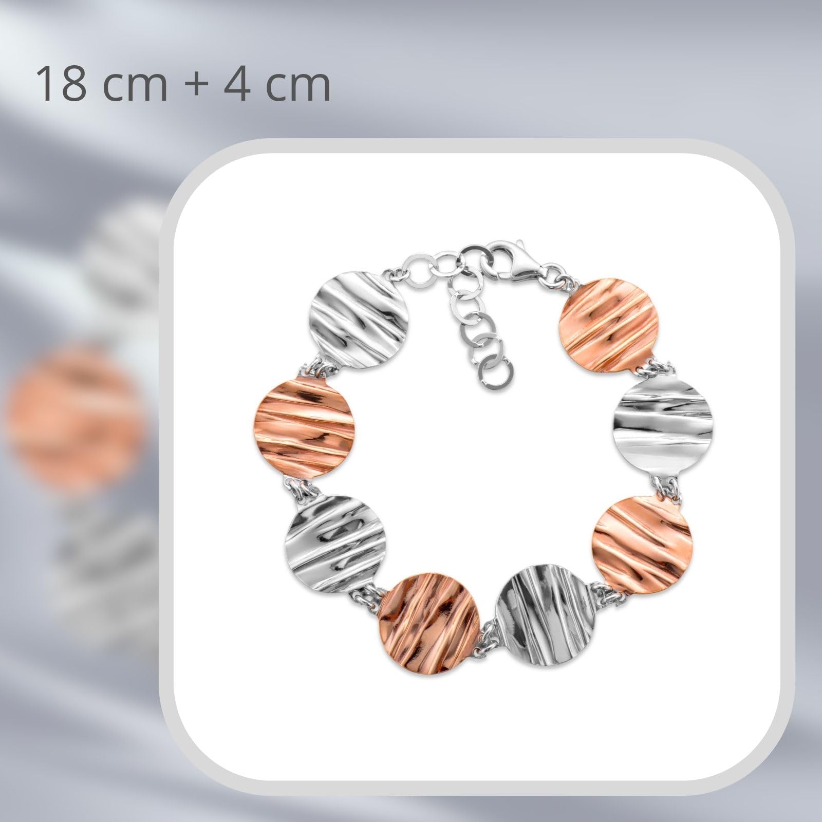 LillyMarie Damen Armband Aus Sterlingsilber Mit Zweifarbigem Design Und Karabinerverschluss