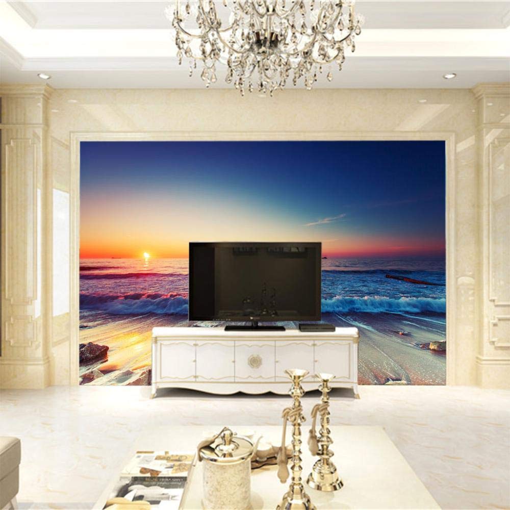 Carta Da Parati In Tessuto Non Tessuto Per Il Soggiorno Mare Spiaggia Nuvole Natura 3D Paesaggio 315cm X 210cm | Leroy Merlin - Foto 11