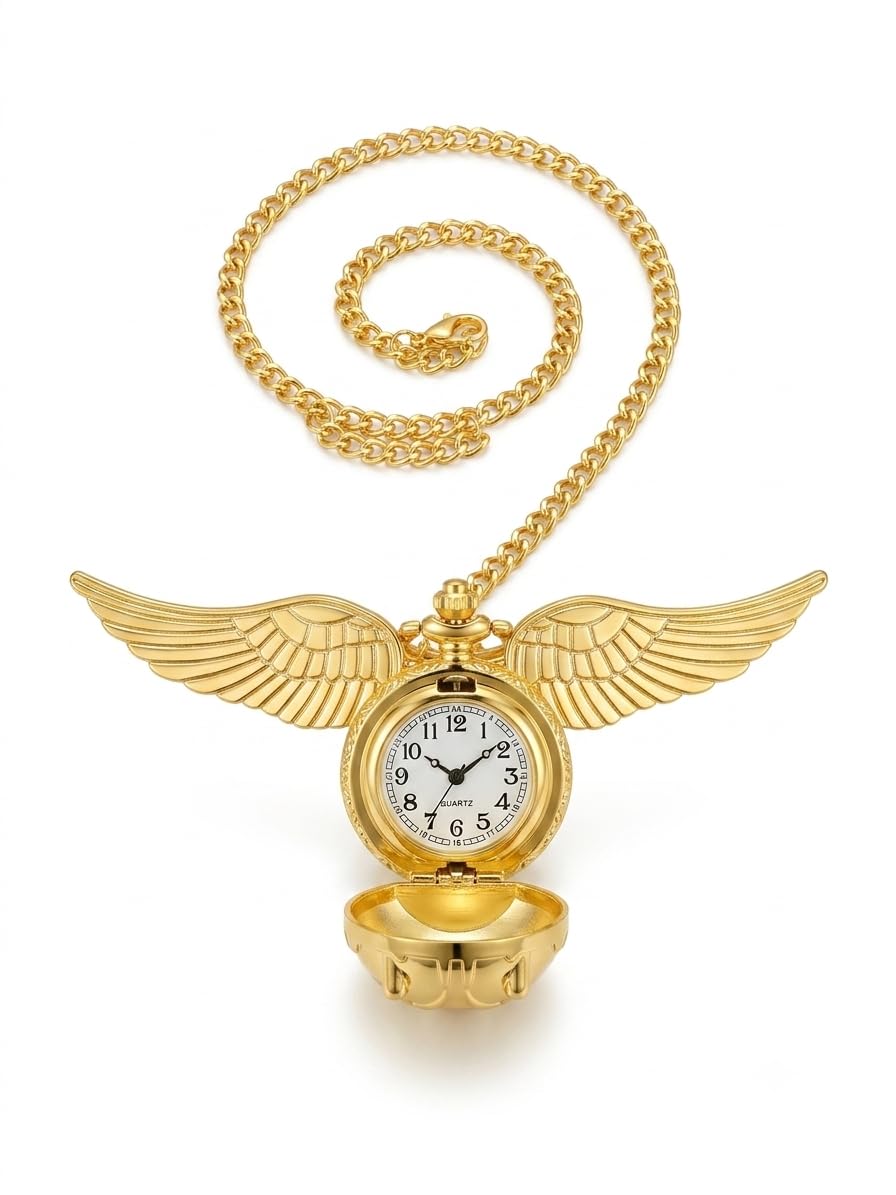 Pocket Watch Metal Keychain Retro Vintage for Gifting with Key Ring Anti-Rust - Golden-image-22