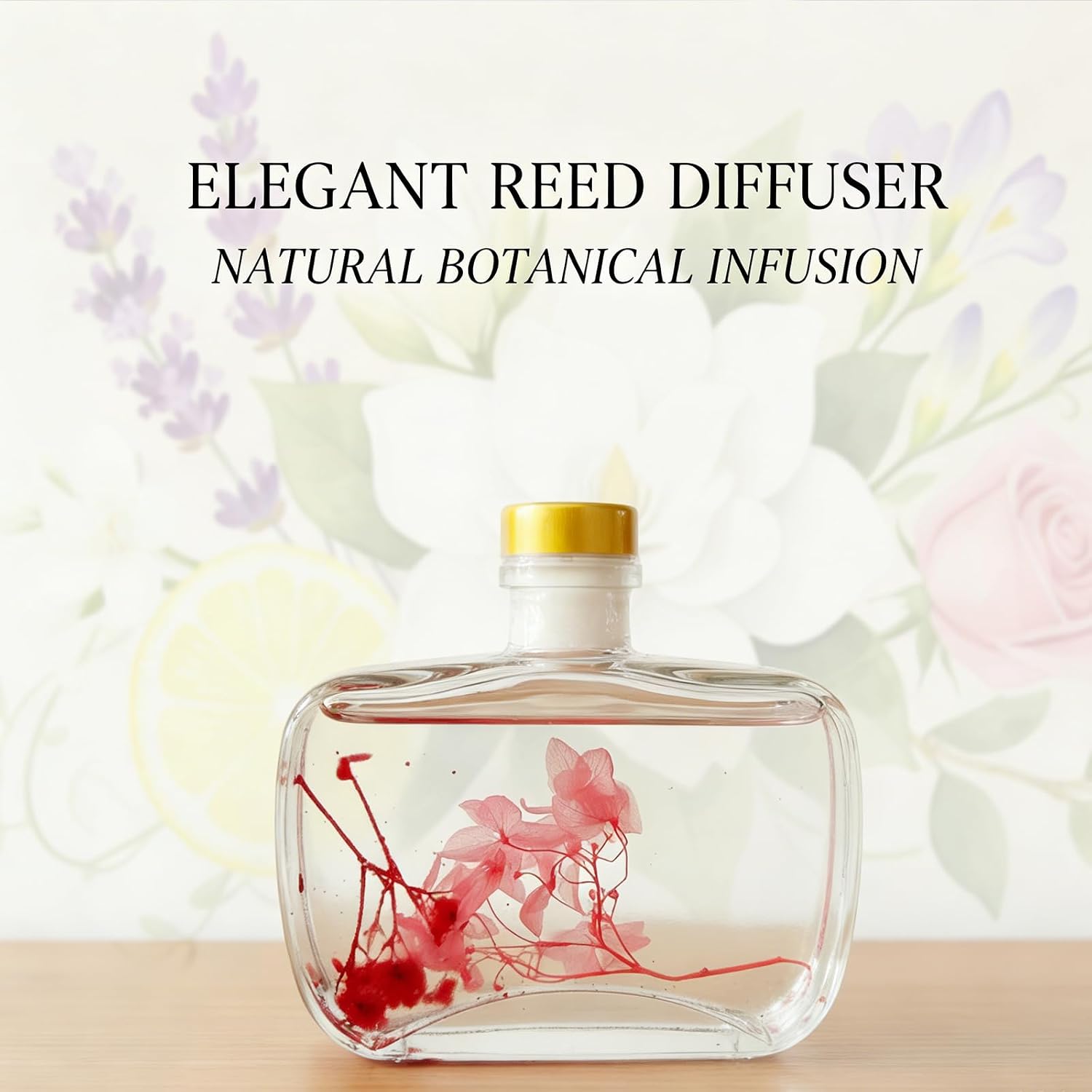 Reed Diffuser, Lavender Scented No Flame Air Freshener for Home, 100ml Long-Lasting Essential Oil Diffuser with Natural Reed Sticks Lavender, Safe for Bedroom, Office, Bathroom image 2