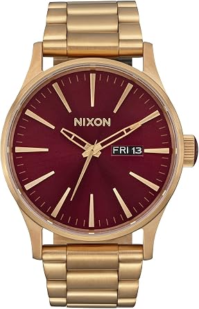 NIXON Sentry SS A356 - 100m Water Resistant Mens Analog Classic Watch 42mm Watch Face, 23mm-20mm Stainless Steel Band