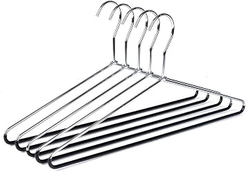 10 Metal Hangers Quality Heavy Duty Metal Coat Hangers with Non-Slip Rubber Coating for Pants 10