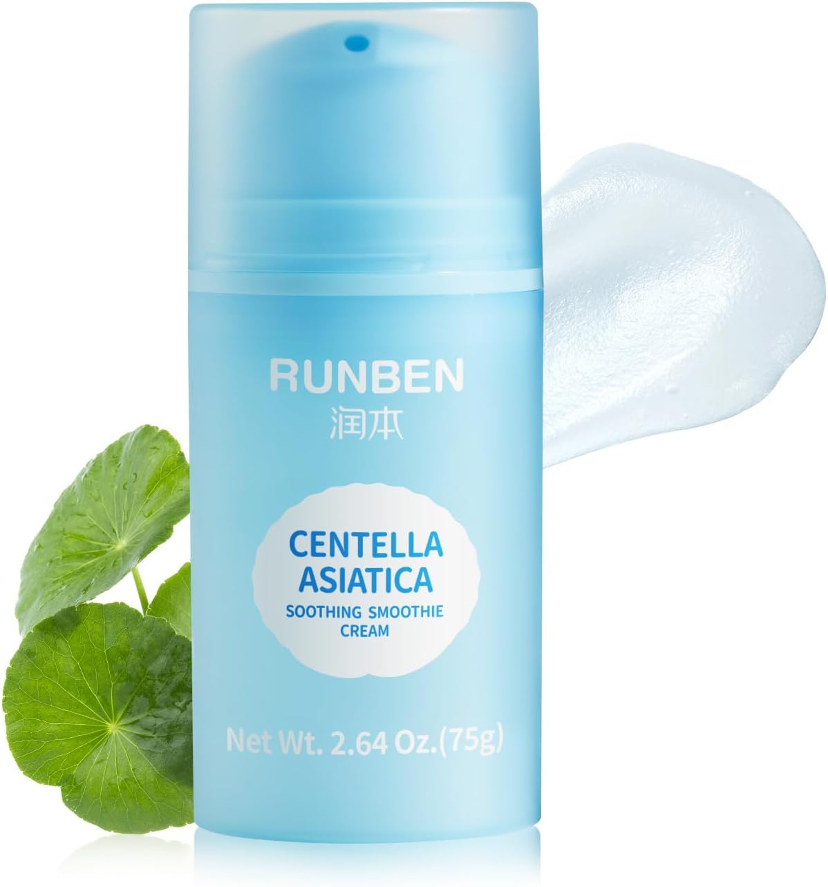 RUNBEN After Sun Gel with 70% Centella, Sunburn Relief for Face, Cooling & Soothing, Gentle for Sensitive Skin, Safe for Baby & Kids, Non-Fragrance (2.64 oz)