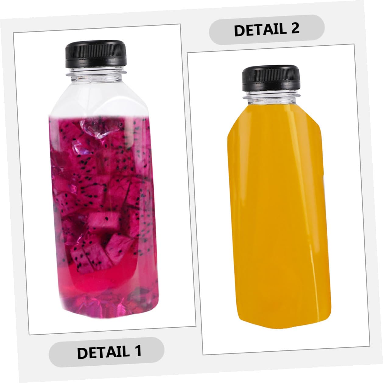 VALICLUD 12 Bottiglie di Plastica Nere da 400ml per Bevande Tappo, Riutilizzabili a Tenuta Sicura, per Succhi Freschi e Latte