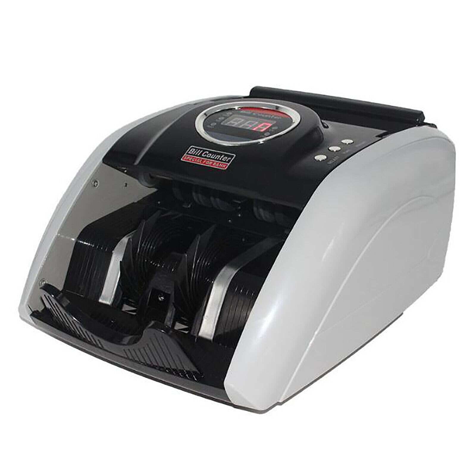 Contapoldi, 220 V, professionale, con display LED, 900 pezzi/min, con funzione di rilevamento UV/MG, dispositivo di controllo rapido delle banconote, nero