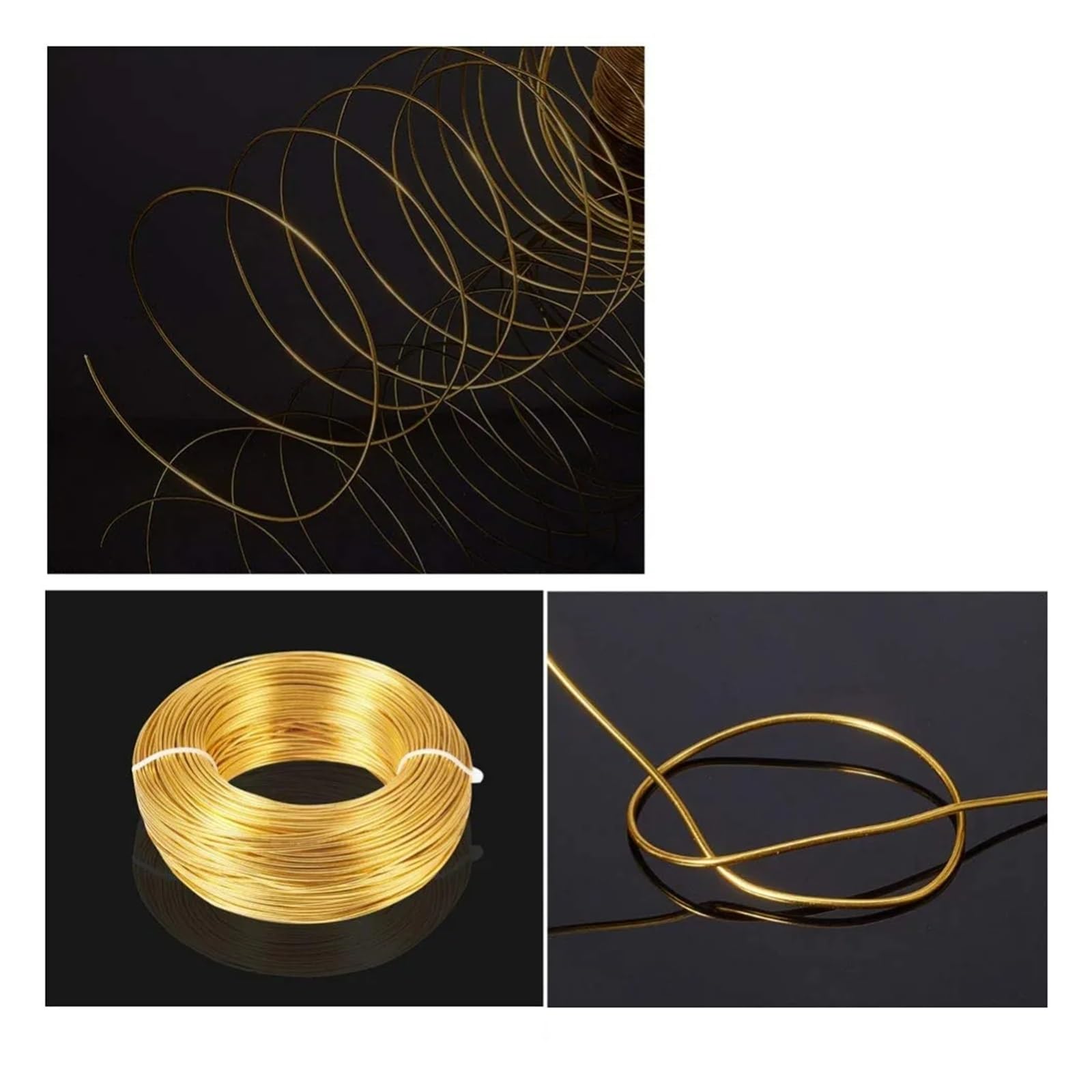 Filo di alluminio da 500 g, oro, 1,5 mm; circa 100 m/500 g for gioielli, modellismo, creazione di armature e sculture.
