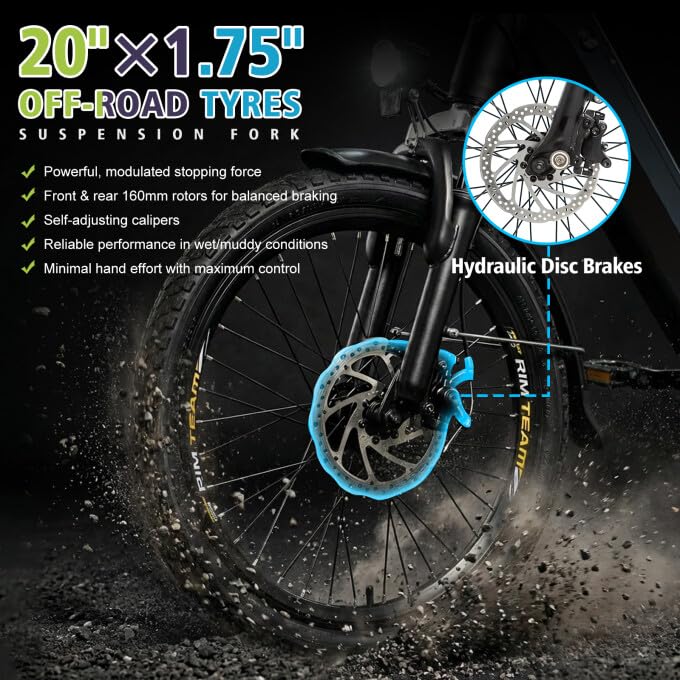 Kangaroo Vélo Électrique Pliant 43,2V 250W avec Batterie 16Ah