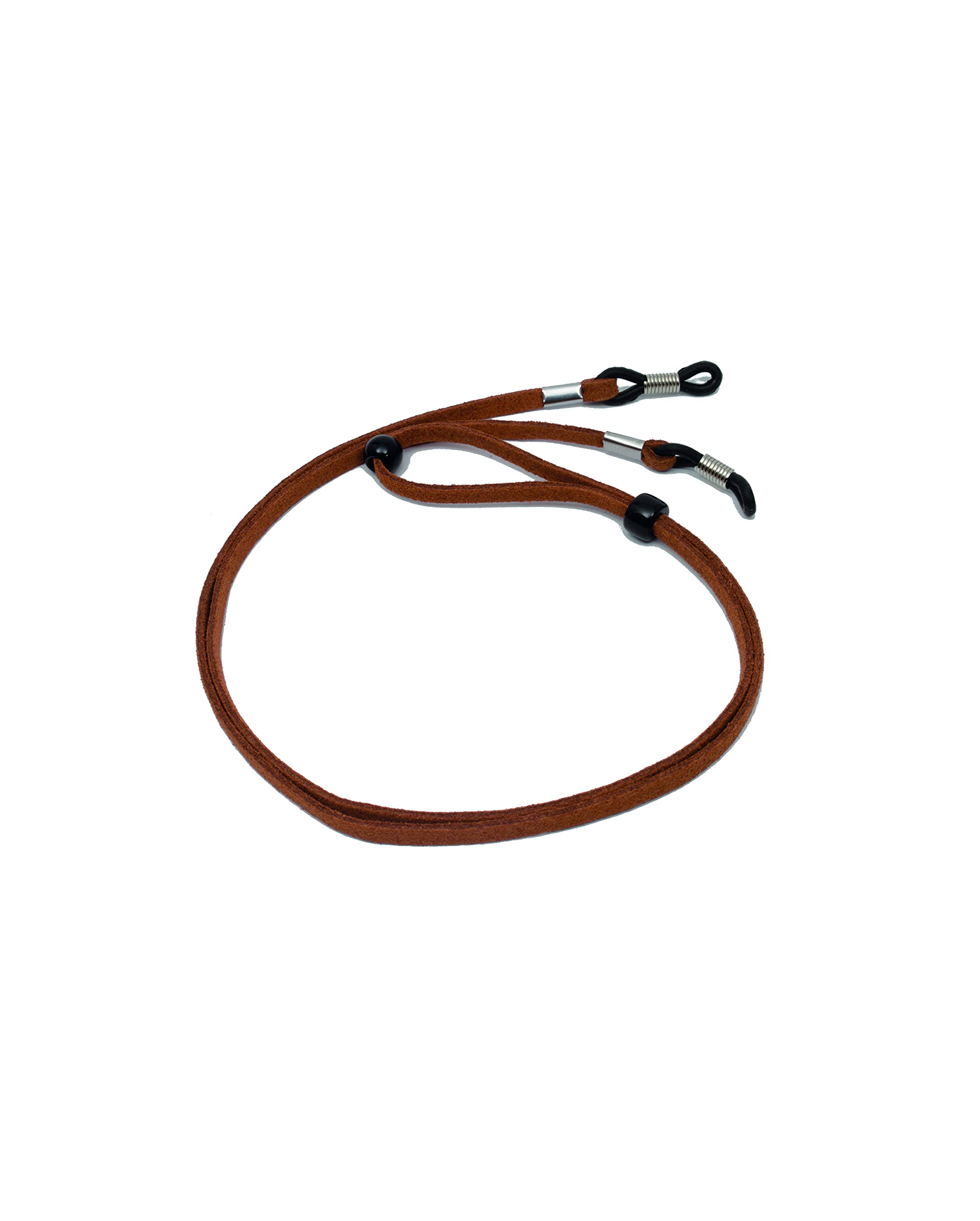 GERNEO Valencia - correa de gafas con aspecto de gamuza - cordón de gafas de imitación de cuero para gafas de sol y de lectura - soportes plateados