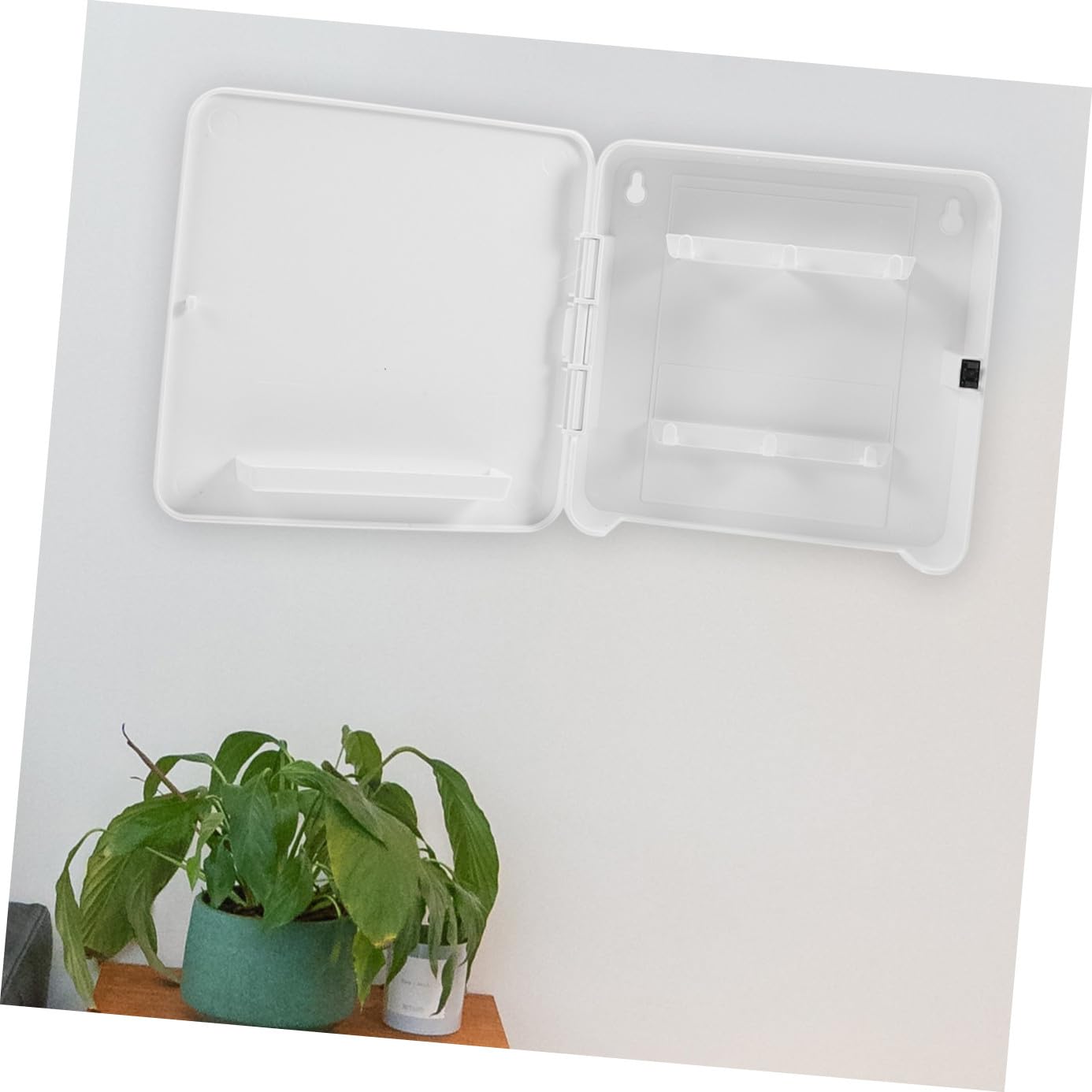 DECHOUS Portachiavi da Parete Magnetico Bianco in Plastico per Casa | Vano per Lettere, Fissaggio senza Fori, Stile Moderno e Aspetto Elegante, Uso in Fioreria e Libreria