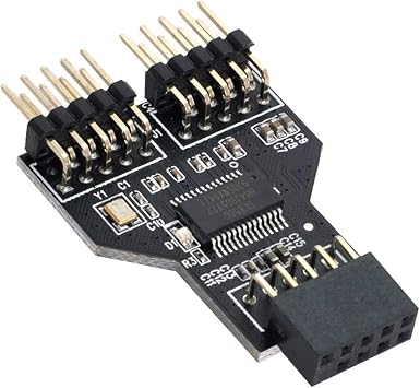cablecc Motherboard 9pin USB 2.0 Header 1 to 2 Female Extension HUB Connector Adapter Port Multilier