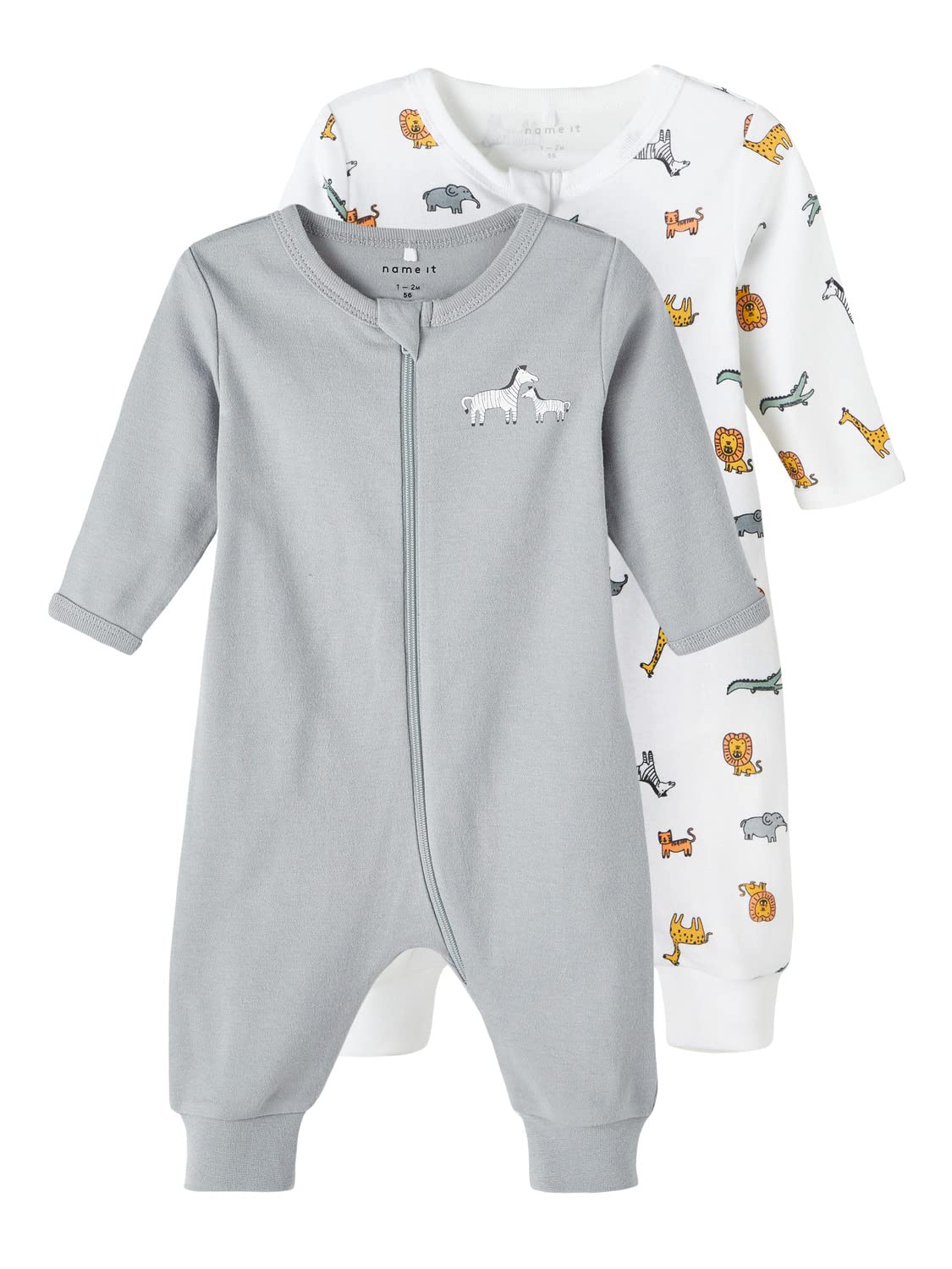 name itBoy's Safari Zip 2-Pack BABY Night Suit (pack of 2)