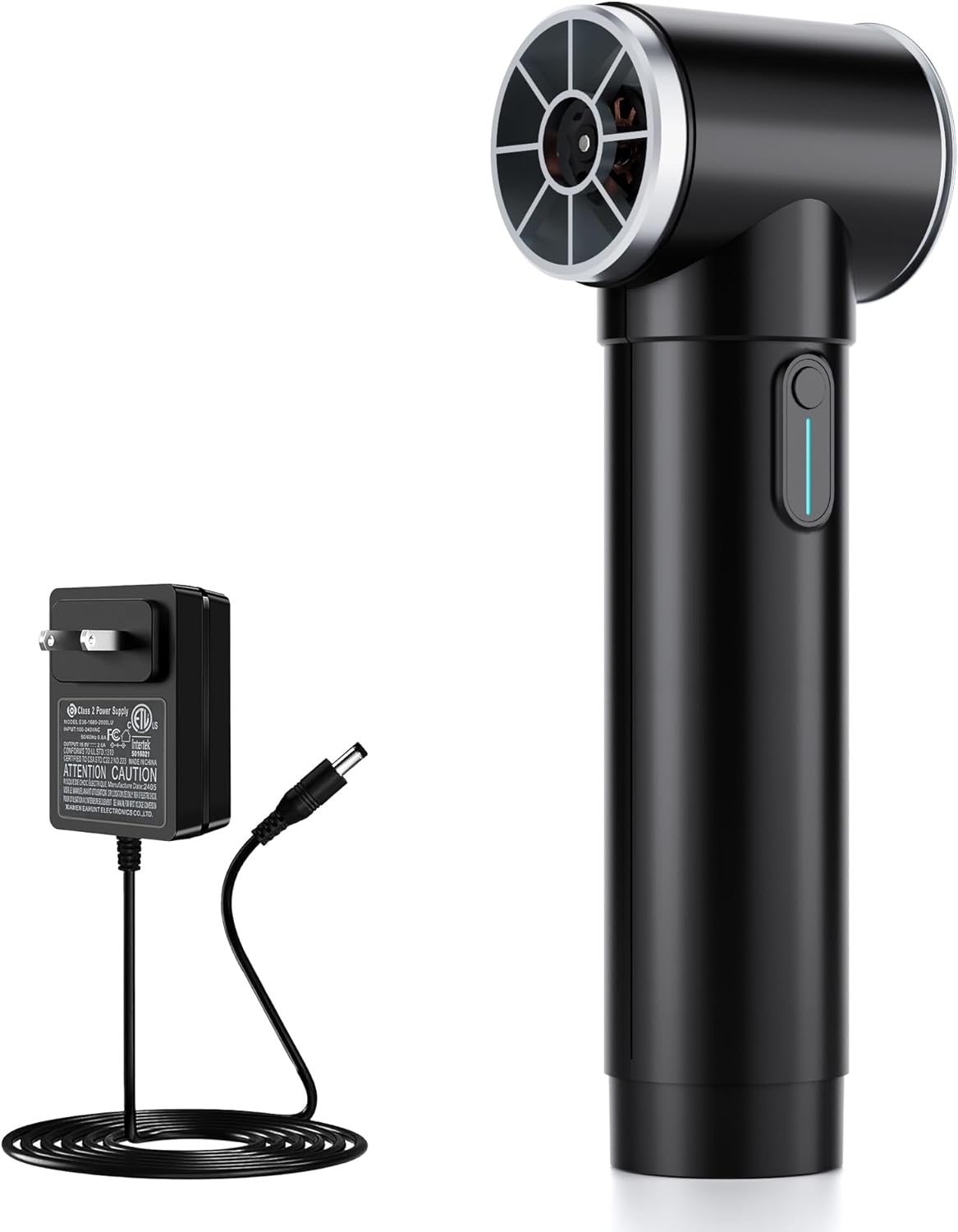 Oversize Turbo Dryer for Car, 4 Speeds with 900g Max Thrust, 50MM Blower, Cordless Electric Leaf Blower 600W, Lightweight Design and Powerful Cleaning for Car Dust, Leaves, Snow & Lawn