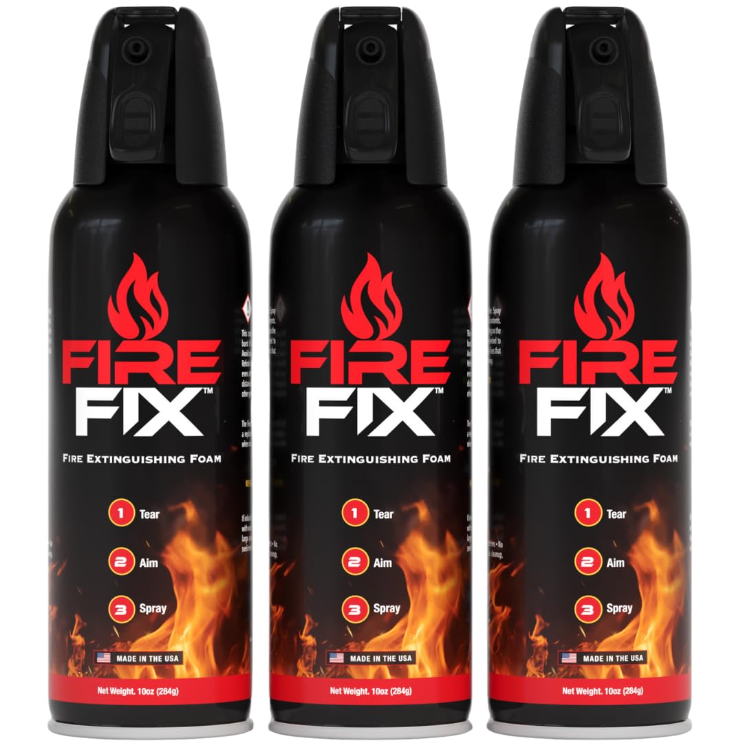 Fire Extinguisher for Home 3-Pack | Made in USA | Emergency Fire Spray Foam for Apartment, Boat, Camping, Car, House, Kitchen & Vehicle | Safety & Survival | Compact, Small, Safe & Easy Use