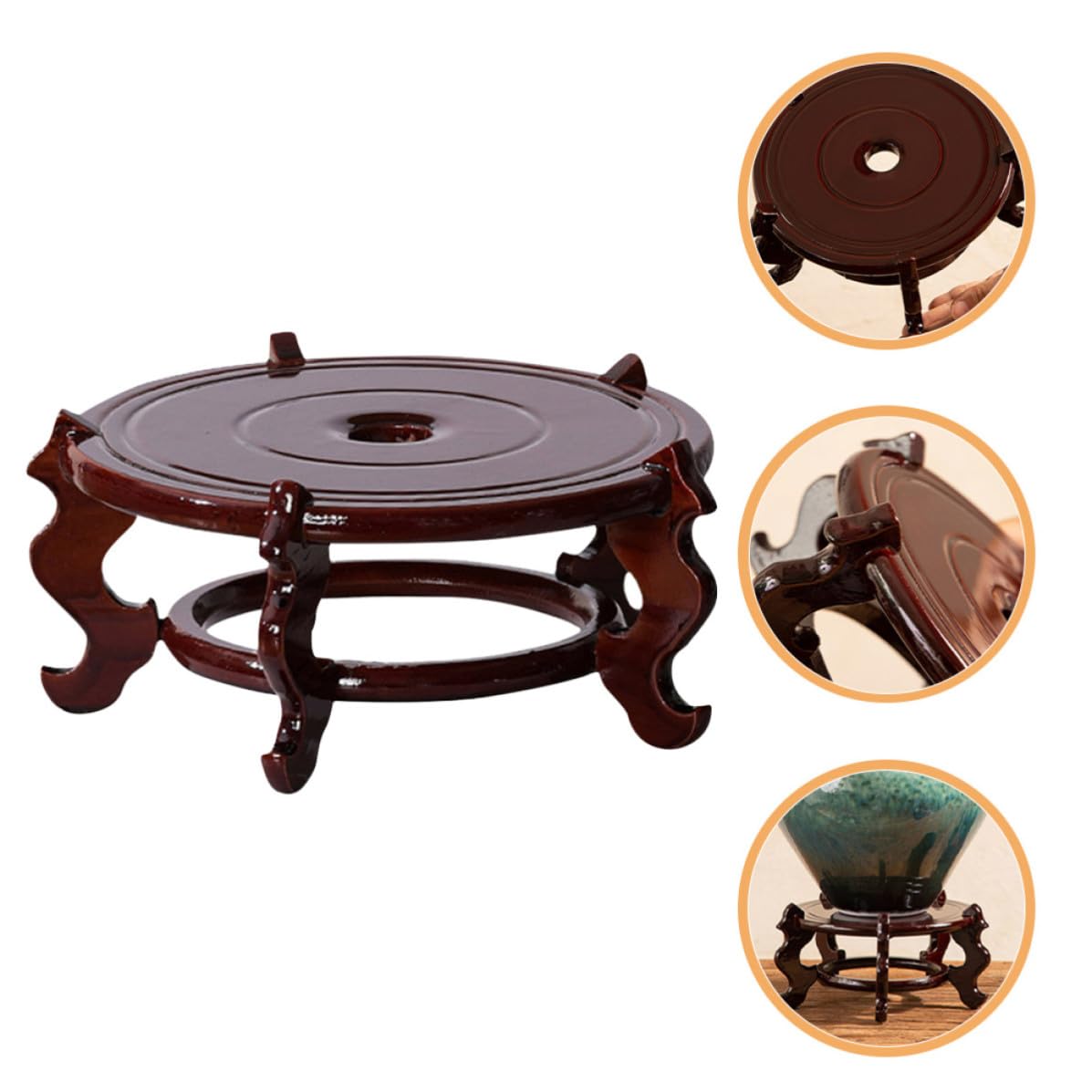Soporte de Madera y Evitar Humedad Patas Pequeñas , Fácil de Transportar para Macetas Adecuado para Decoración de Mesa Hogar