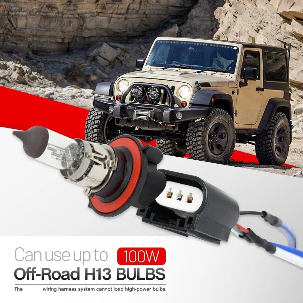 Para Para Flex Para Focus Para Escape Para Explorer Para Freestar H13 14AWG 240W 20A Kit De Conversión De Arnés De Cableado De Relé De Faro
