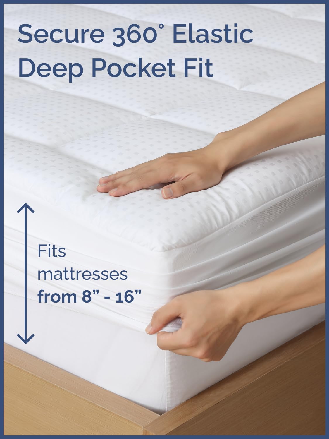 Mattress Pad Queen Size – Quilted Fitted Mattress Protector – Cotton Pillow Top Cover w/ 8-16" Deep Pockets – Thick, Comfy & Plush – Cooling, Breathable & Noiseless – Machine Washable – 60 x 80(White)