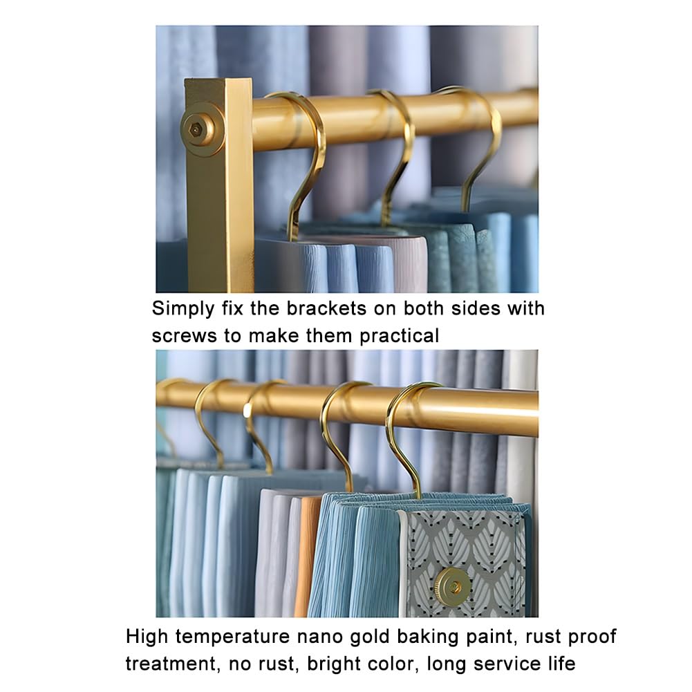 Freestanding 3 Tiers Modern Blanket Rack with Wheels, Fabric Cloth Sample Shawls Display Stands, Floor Standing Metal Scarf Storage Holder, for Bedroom Store Retail(Gold,150x35x180cm)