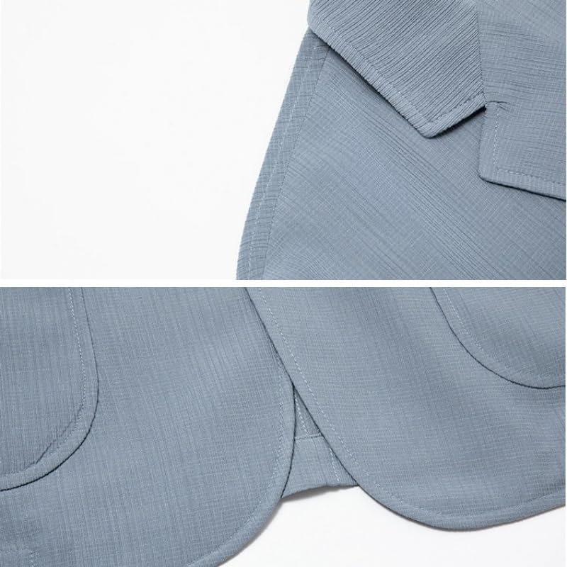 Generico Giacca Uomo Blazer, Blazer da Uomo Leggero Ed Elasticizzato, vestibilità Regolare, Due Bottoni, Sfoderato, Giacca Sportiva Leggera da Lavoro, Giacca Estiva Traspirante, Protettiva dal Sole
