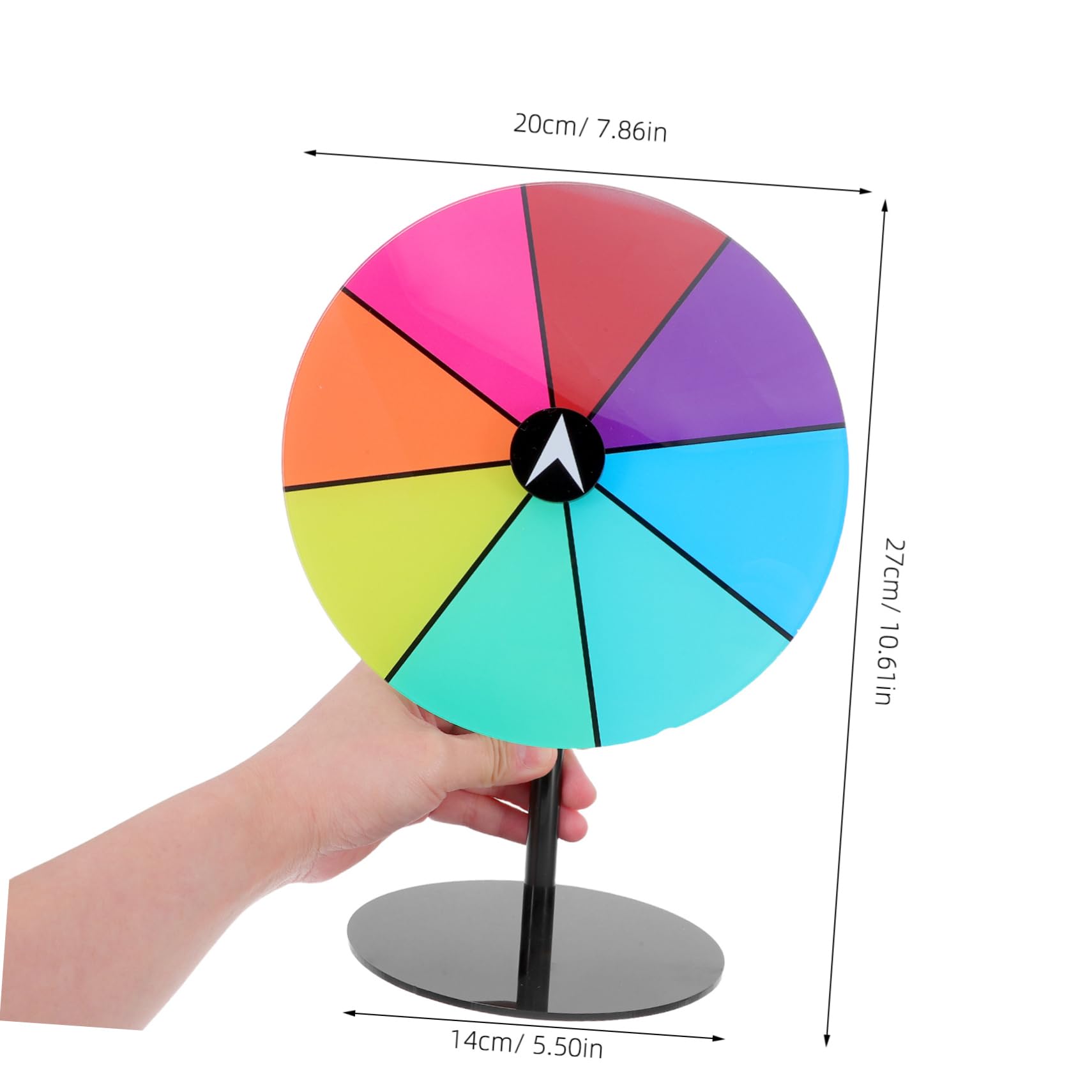 KOMBIUDA Spinning Prize Wheel Heavy Duty Tabletop Roulette with Detachable Design Shows Parties and Carnival Events Colorful Dry Erase Surface for Engaging Games