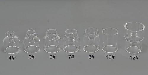 Miniatura 2 de RIVERWELD TIG - Boquilla de cuarzo para lentes de gas 13N Serie 45V, vasos de vidrio transparente, 10 # 58 pulgadas, 0.630 in y 12 # 1316 pulgadas,
