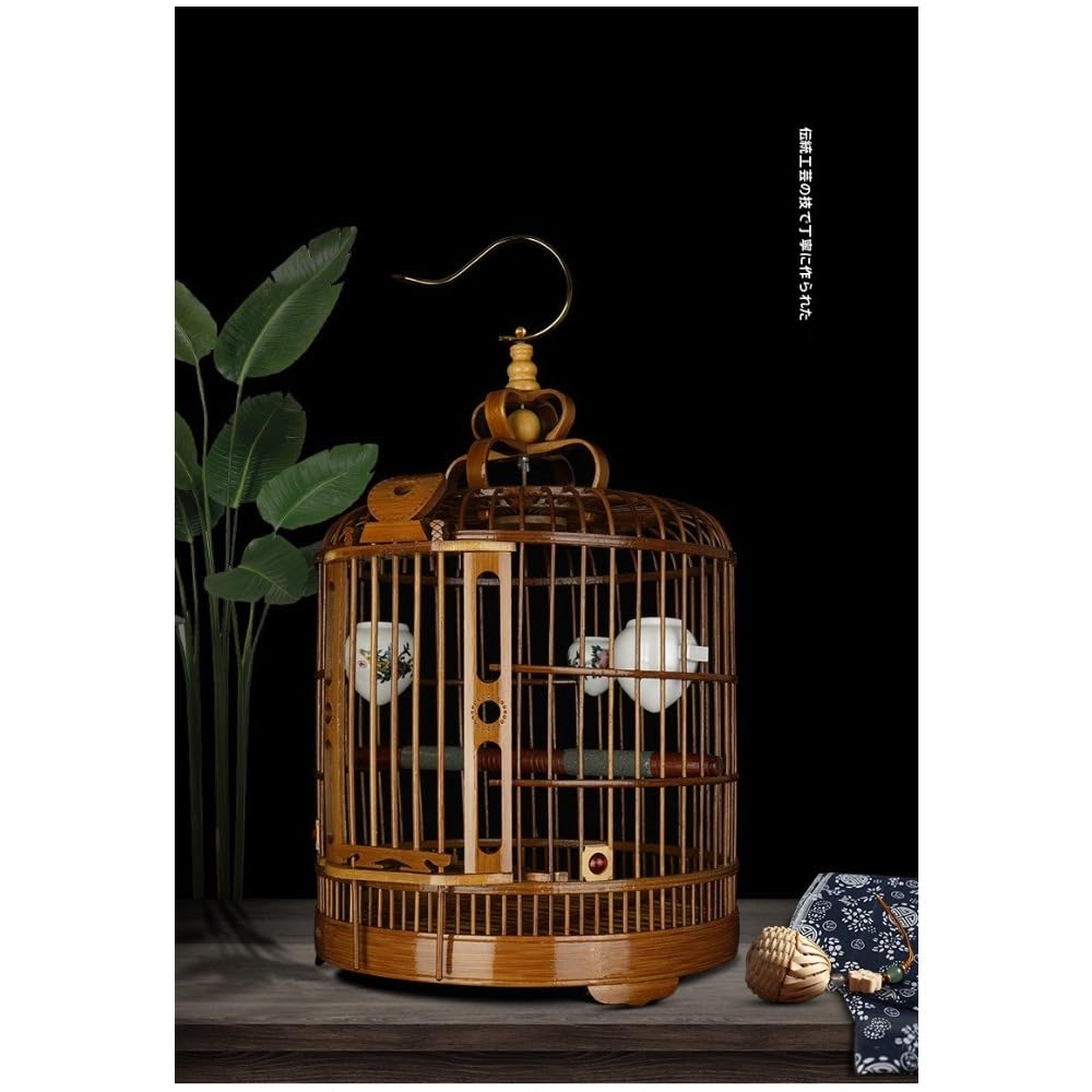 Amazon | OGXN 鳥かご 竹製 手作り 耐久性 バードケージ 鳥小屋