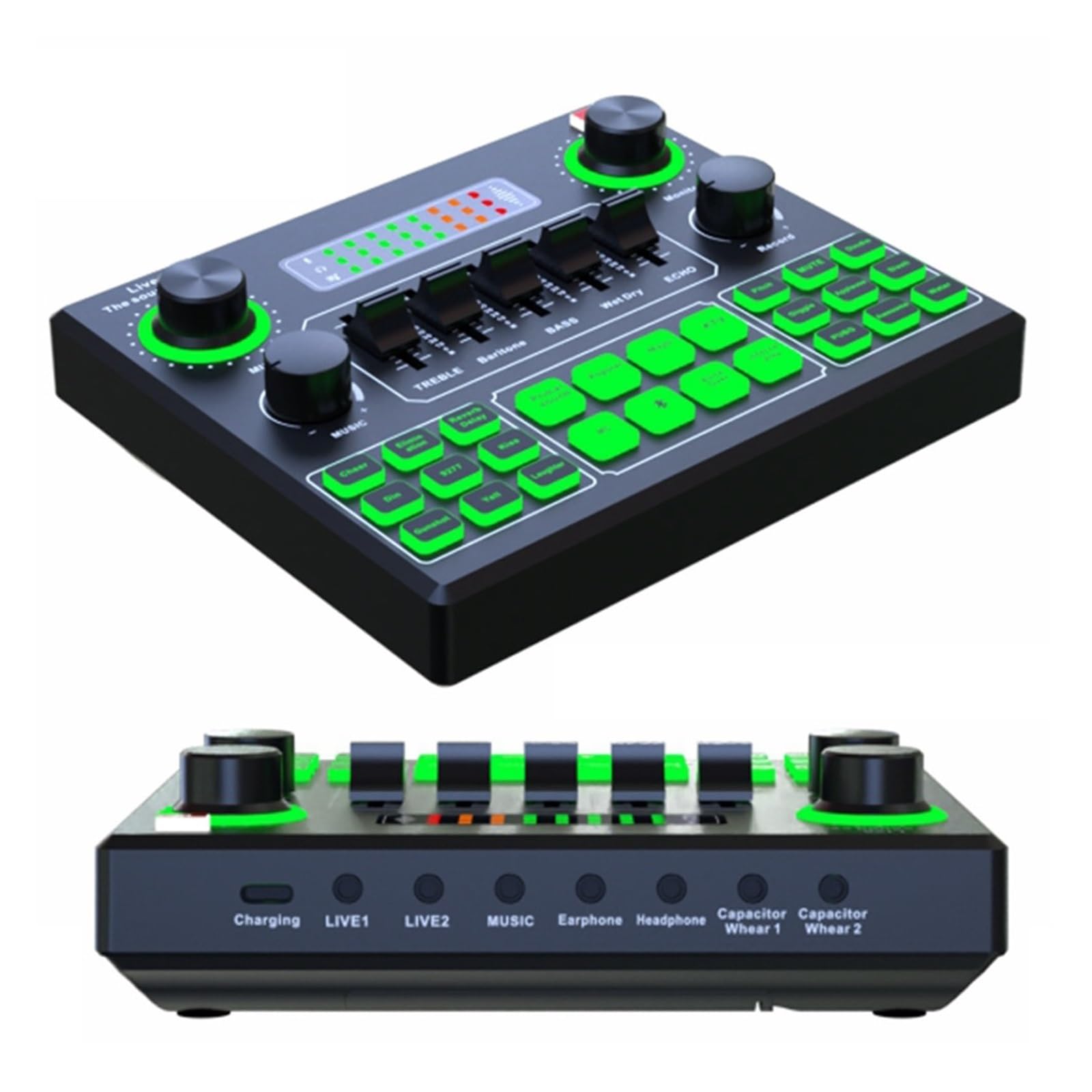 Mezclador de DJ, Tarjeta De Sonido HD, Tarjetas De Sonido En, Mezclador De Audio Externo For Transmisión, Grabación En Casa, KTV, Juego, Música, Canto, PC Y Teléfono, Decks de DJ
