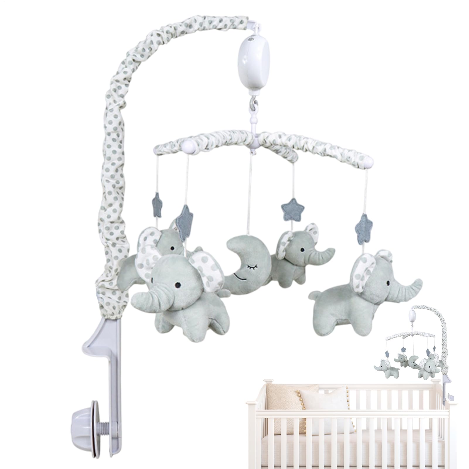 Bébé berceau mobile pour filles, bébé berceau musical mobile Cerceau de | Boîte à musique mobile à contraste à contraste à contraste incluse pour le lit de pépi