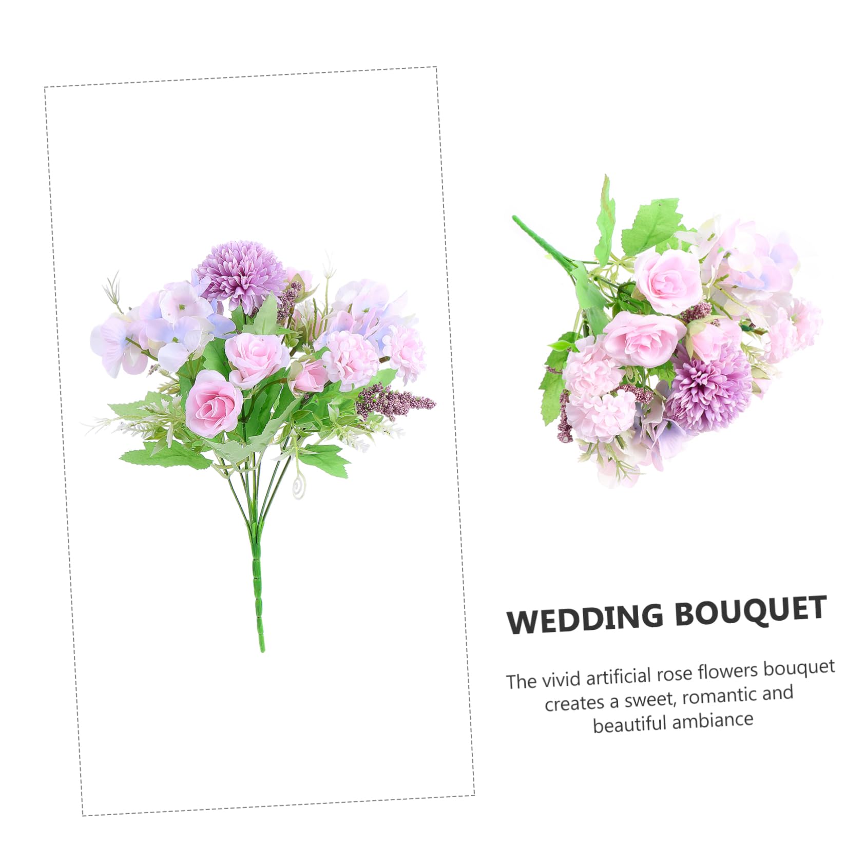 Ciieeo 2 Uds Ramo De Simulación De Boda Mechones De Flores Artificiales Decoración Nórdica Decoraciones para El Hogar Decoración De Boda Ramo De Novia Jarrón Rosa Tela De Seda